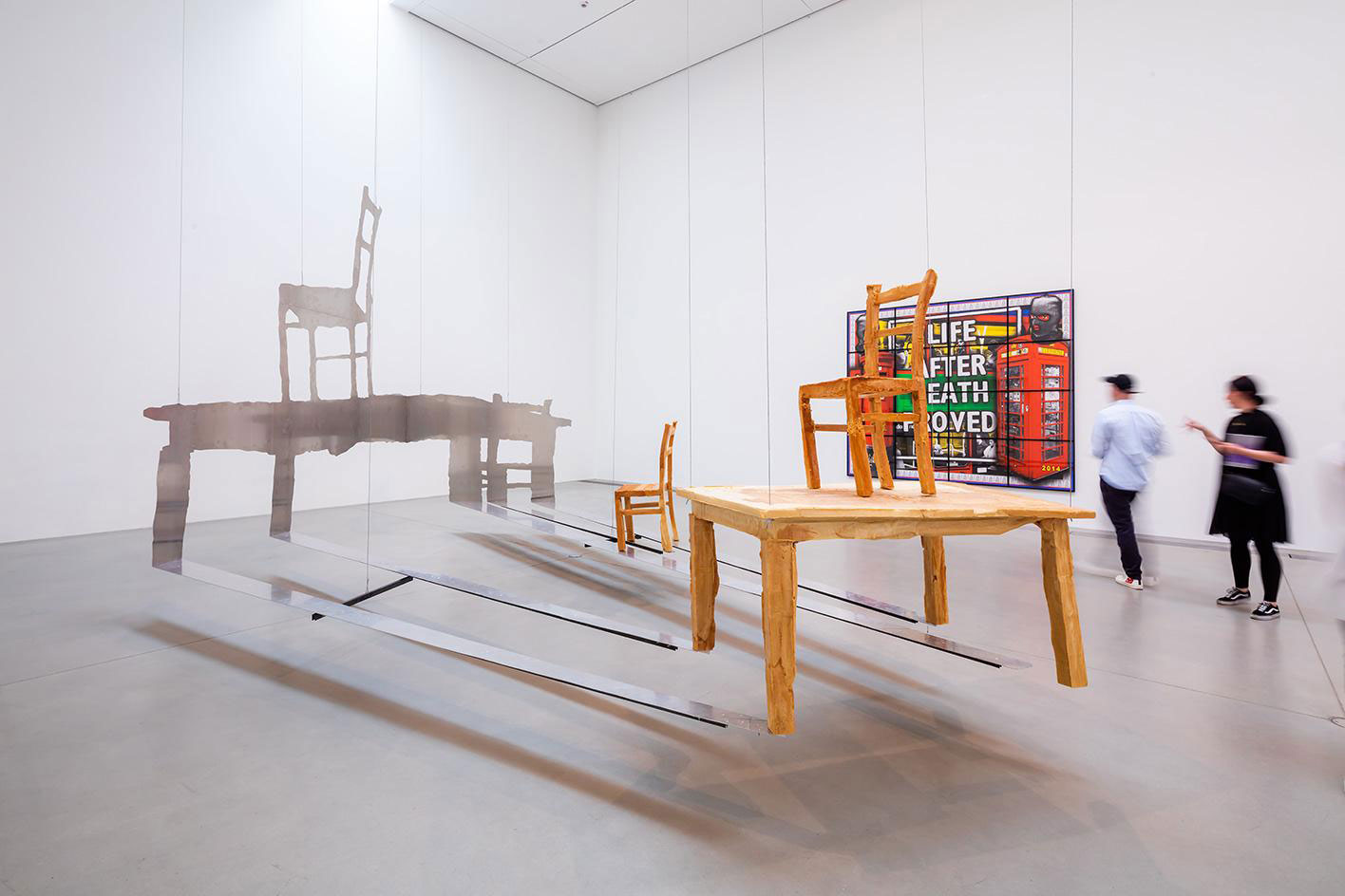 Installation view with works by Urs Fischer and Gilbert&George. Photo: Bettina Diel