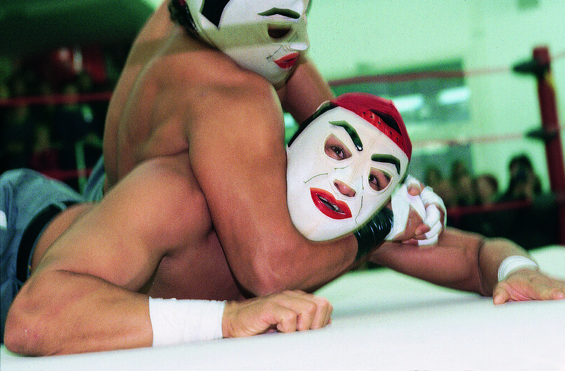 Wrestling performance during opening, Carlos Amorales
