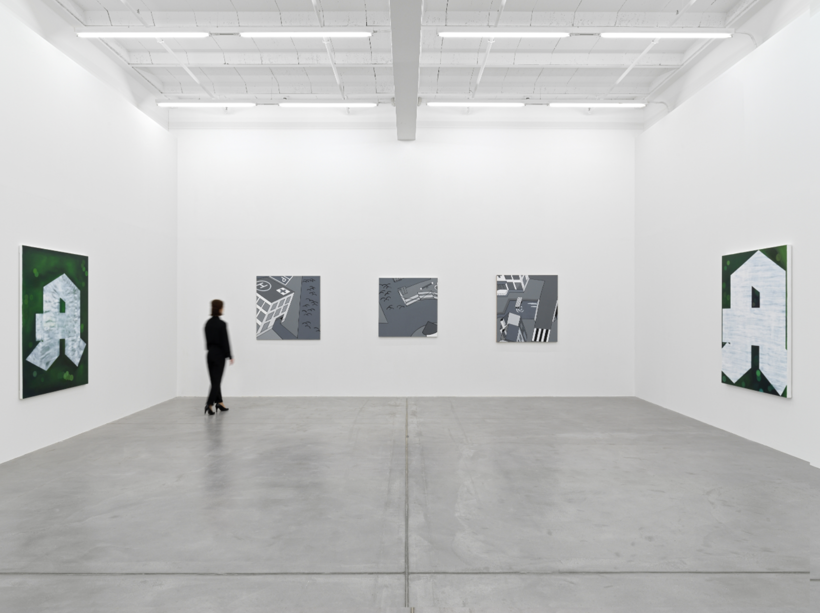 Installation view with works by Laura Langer and Othmar Farré